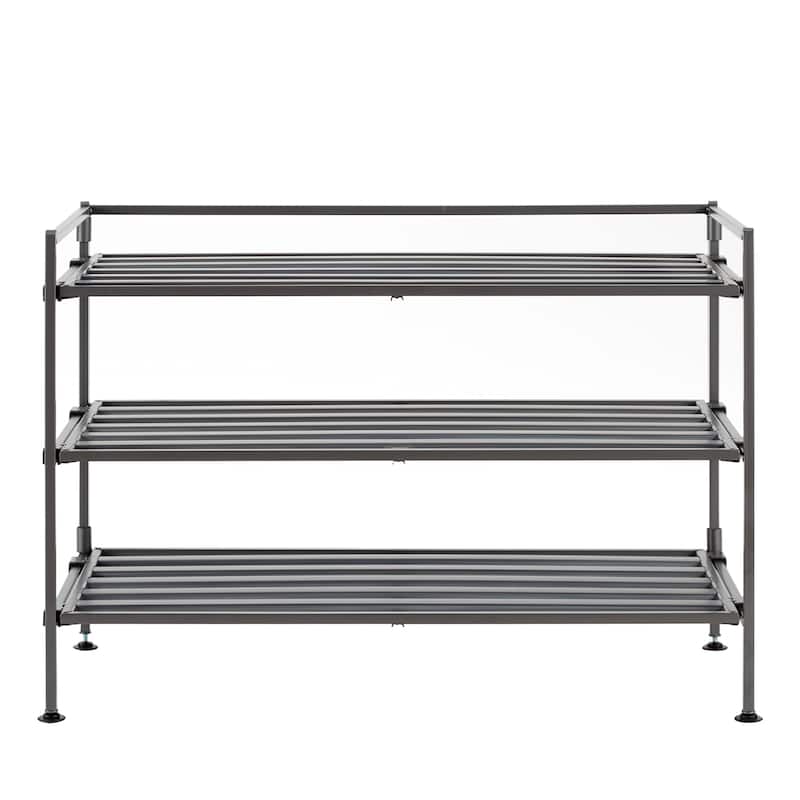 Seville Classics 3-Tier Stackable 9-Pair Resin Slat Shoe Rack