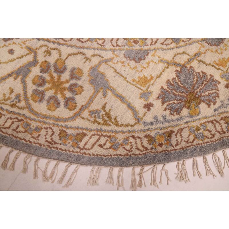 ECARPETGALLERY Hand-knotted Royal Oushak Light Denim Blue Wool Rug - 7'11 x 7'9