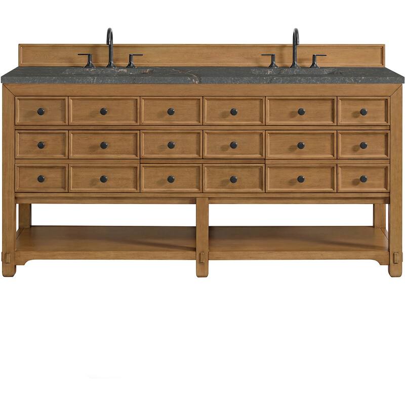 James Martin Vanities 505-V72-FPBL Malibu 72" Free Standing Double - Amber Birch - Wood Finish