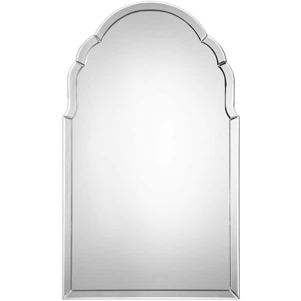 slide 2 of 5, Uttermost Brayden 40" X 24" Arched Frameless Beveled Bathroom Wall Natural