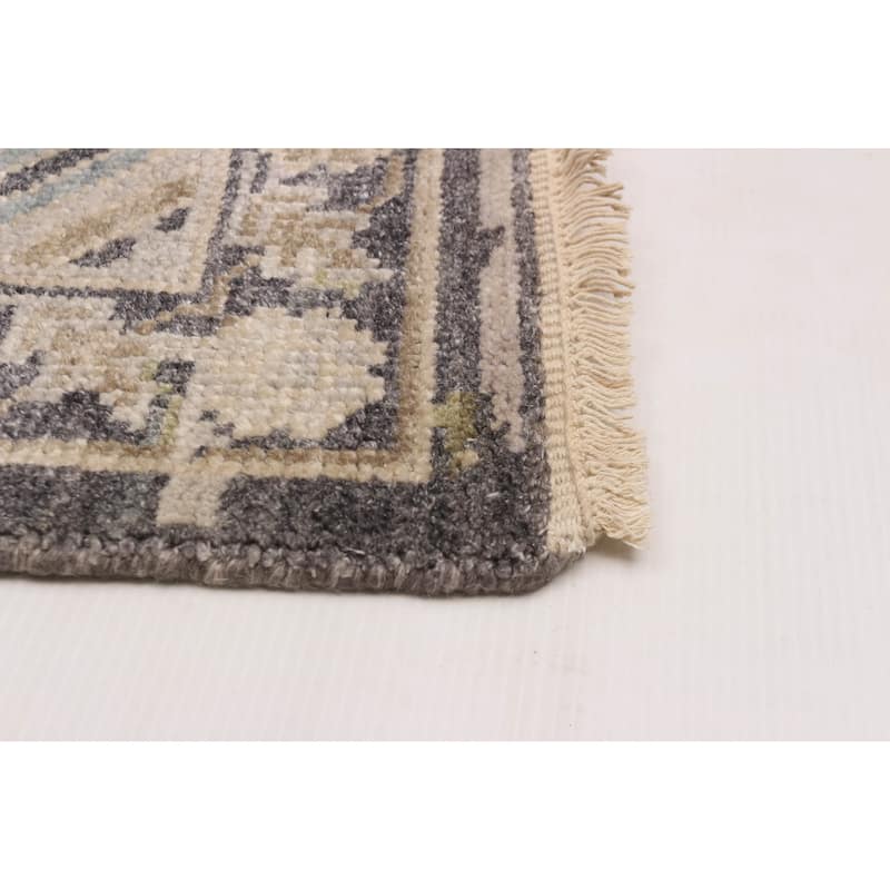 ECARPETGALLERY Hand-knotted Jules Serapi Dark Grey Wool Rug - 7'10 x 9'9