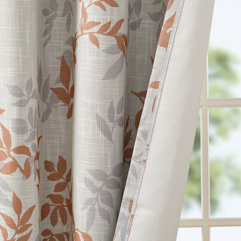 SunSmart April SIngle Printed Botanical Blackout Curtain Panel