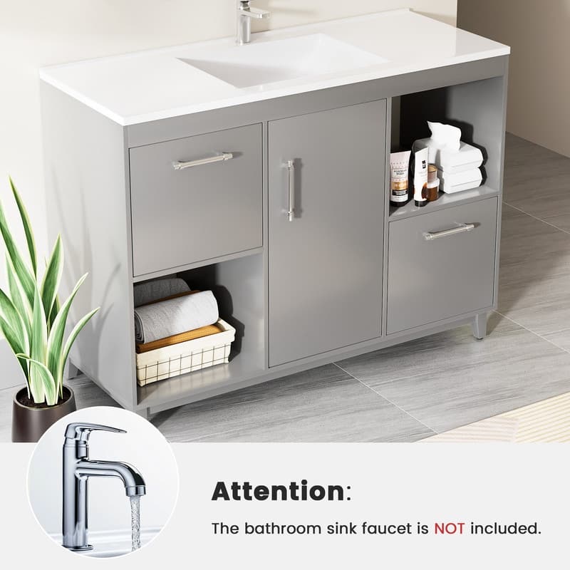 48-Inch Modern Bathroom Vanity with Sink,Ample Storage