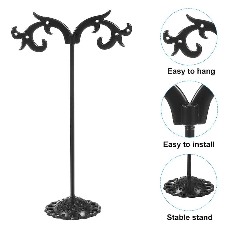 Earring Holder, 6pcs Earring Stand Earring Display Stands Organizer Spray - Black