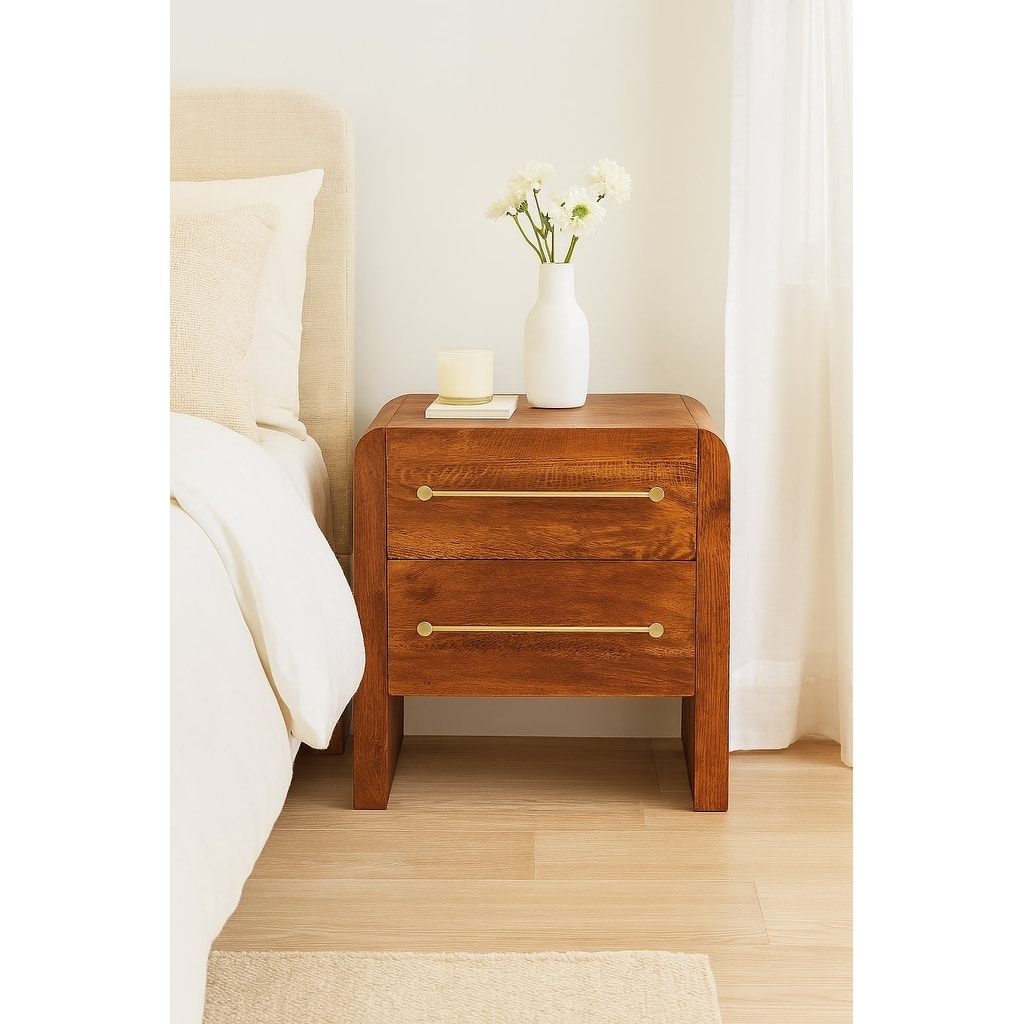 Artisan Furniture Solid Wood Oak line Two Drawer Unit, Brown, 2-Drawers