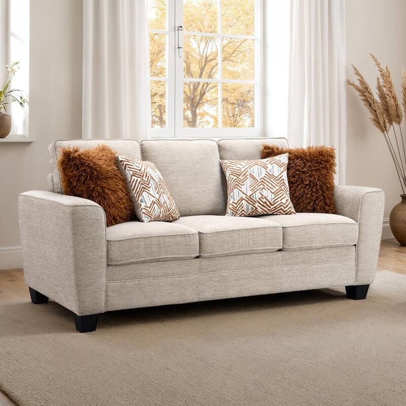 Transitional Taupe Finish Living Room Furniture Sofa Set