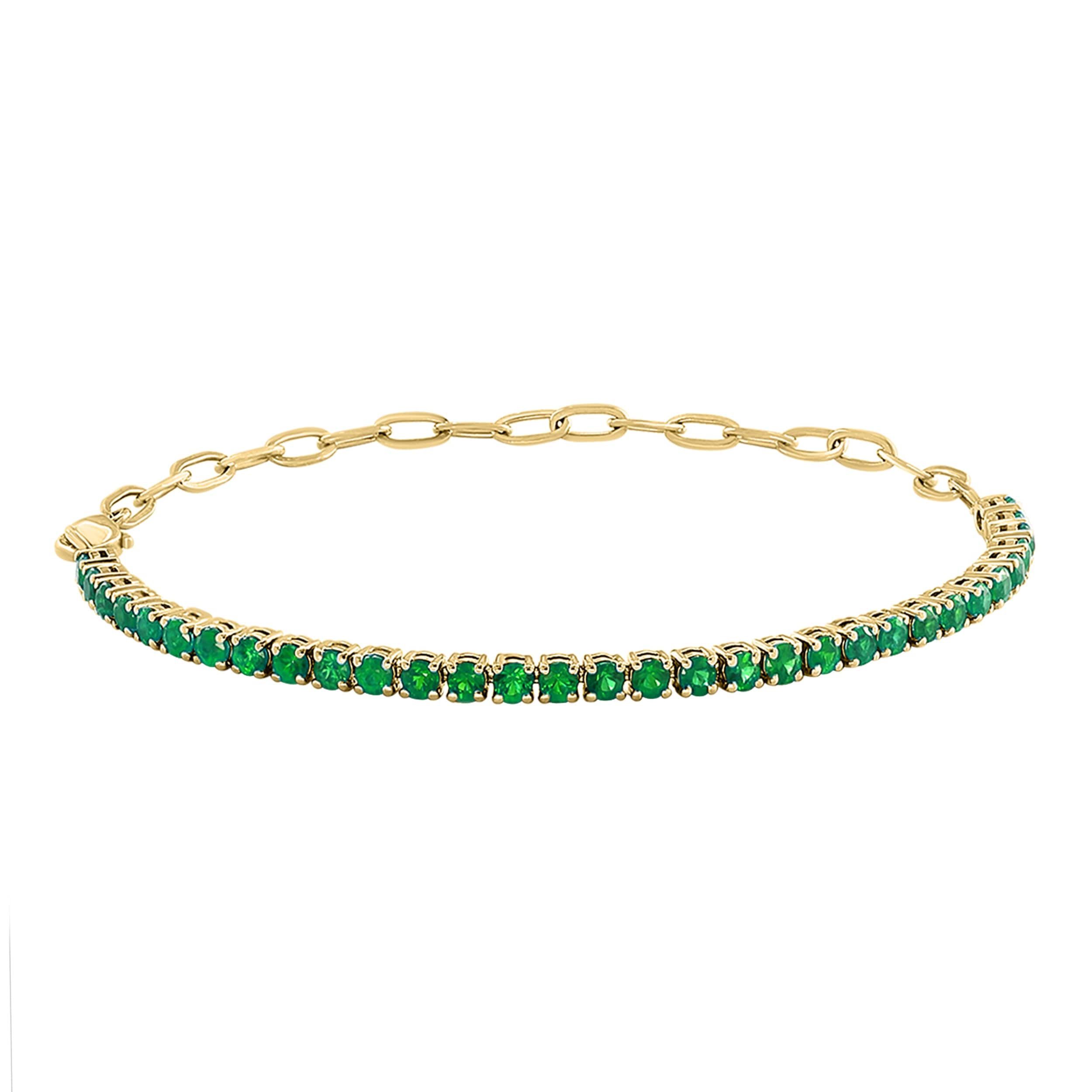 EFFY 14K Yellow Gold Over Sterling Silver Emerald Bracelet