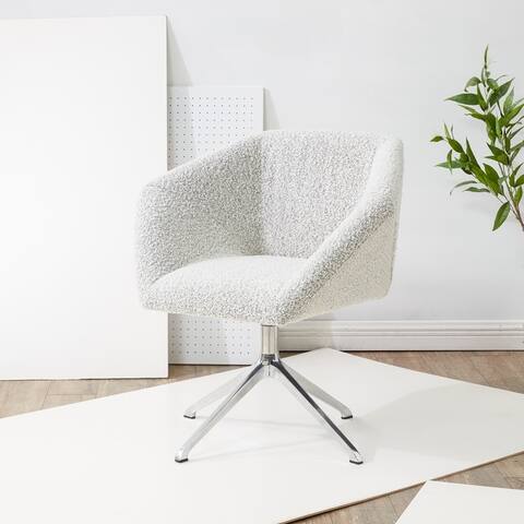 SAFAVIEH Couture Felix Boucle Swivel Desk Chair - 31 IN W x 25 IN D x 33 IN H