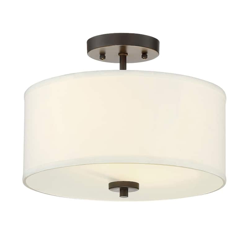 Meridian M60008 2 Light 13" Wide Semi-Flush Drum Ceiling Fixture
