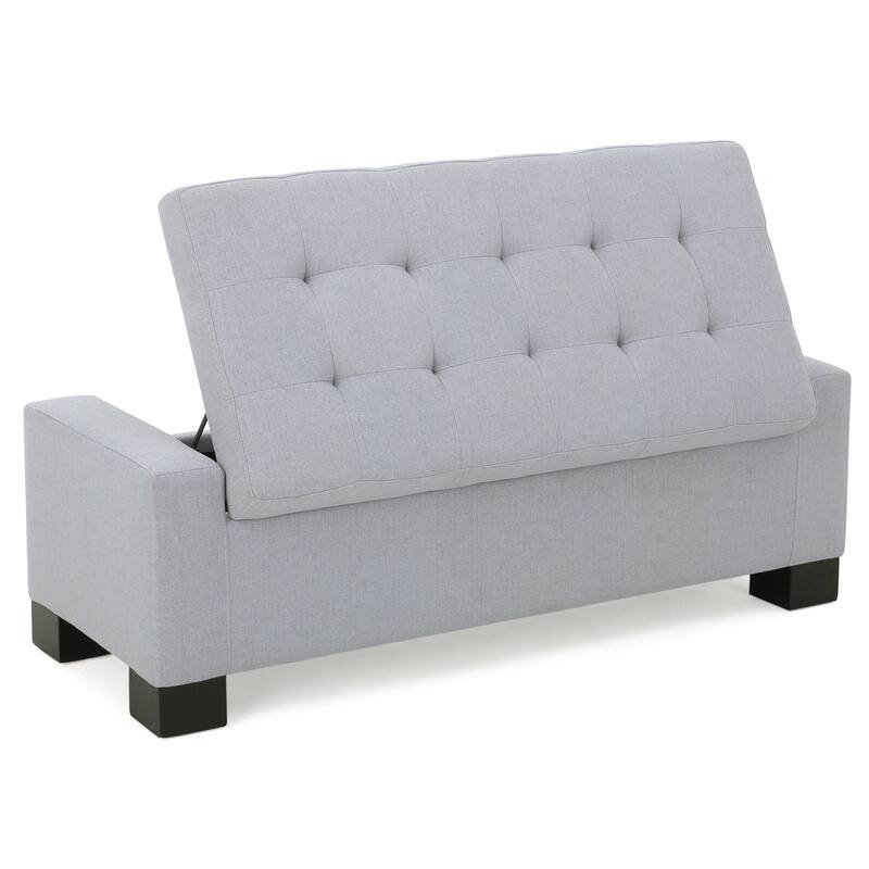 Storage Bench Upholstered Seat, End of Bed Bench Ottoman