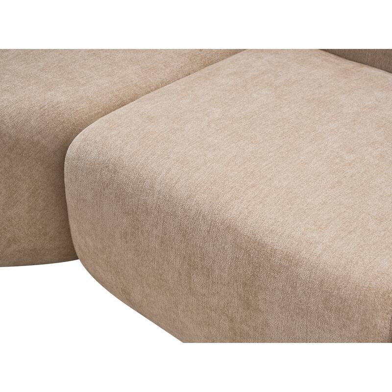 Boneless Sectional Cloud Couch Sofa for Living Room, 118" L-Shape Modular Velvet Sofa Modern Lounge Sleeper Couches with Chaise