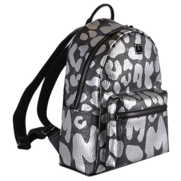 Shop Mcm Stark Black Silver Graffiti Logo Visetos Small Backpack Bag On Sale Overstock 27587898