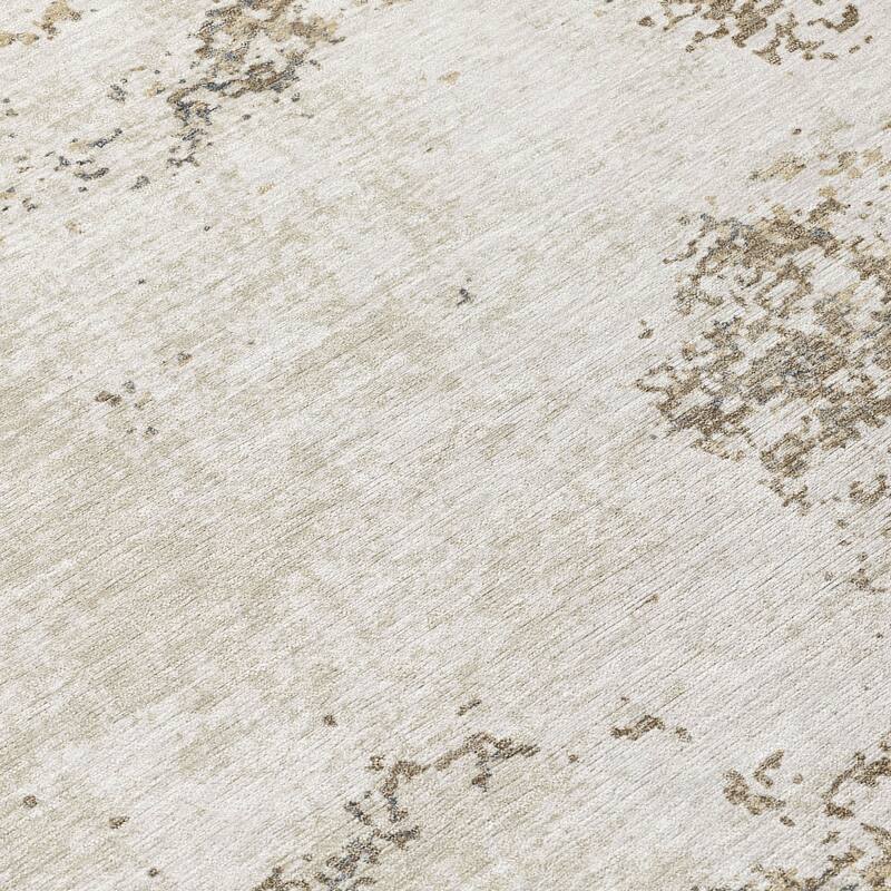 Machine Washable Indoor/ Outdoor Abstract Pixels Chantille Rug