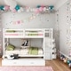preview thumbnail 1 of 10, Multifunctional Design Full over Full Bunk Bed with Twin Size Trundle and Staircase White