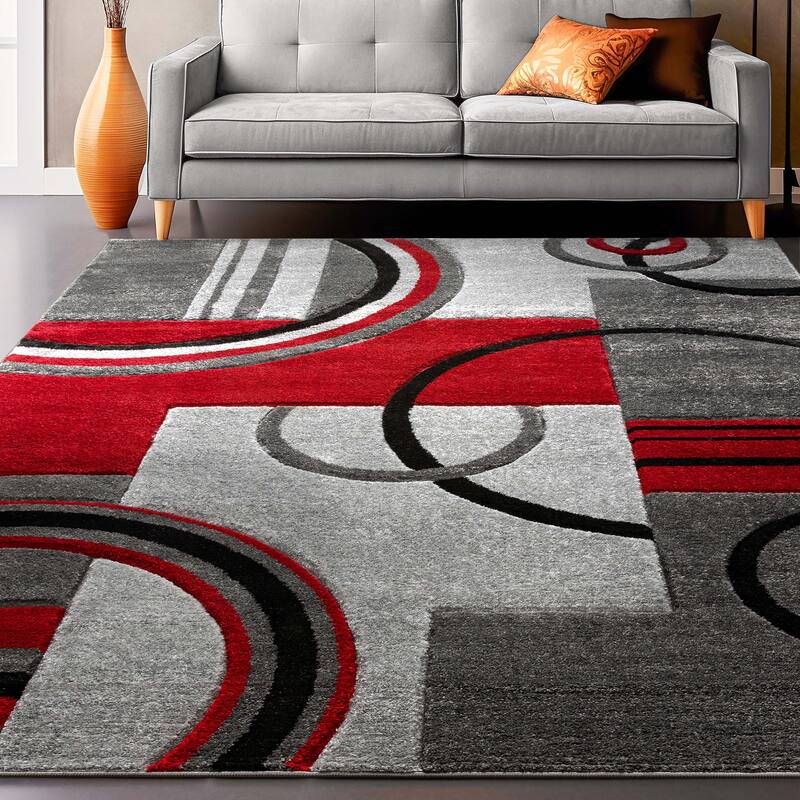 Well Woven Ruby Galaxy Waves Modern Geometric Area Rug