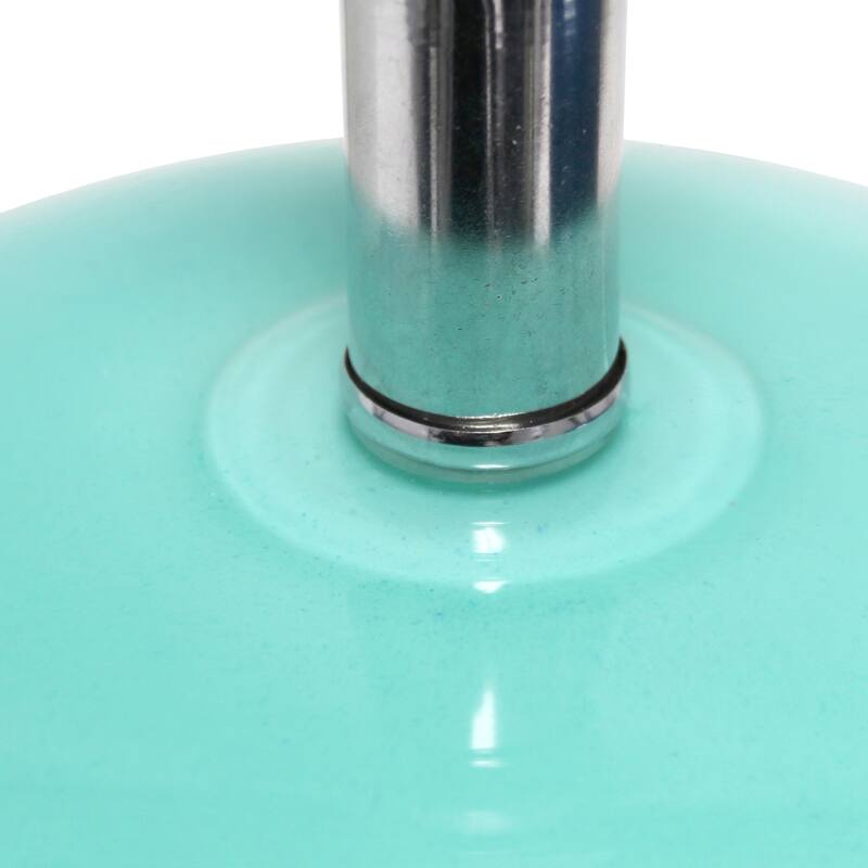 15.25 in. Aqua Finish Table Lamp with White Shade, Sturdy Table Lamp for Living Rooms and Bedrooms