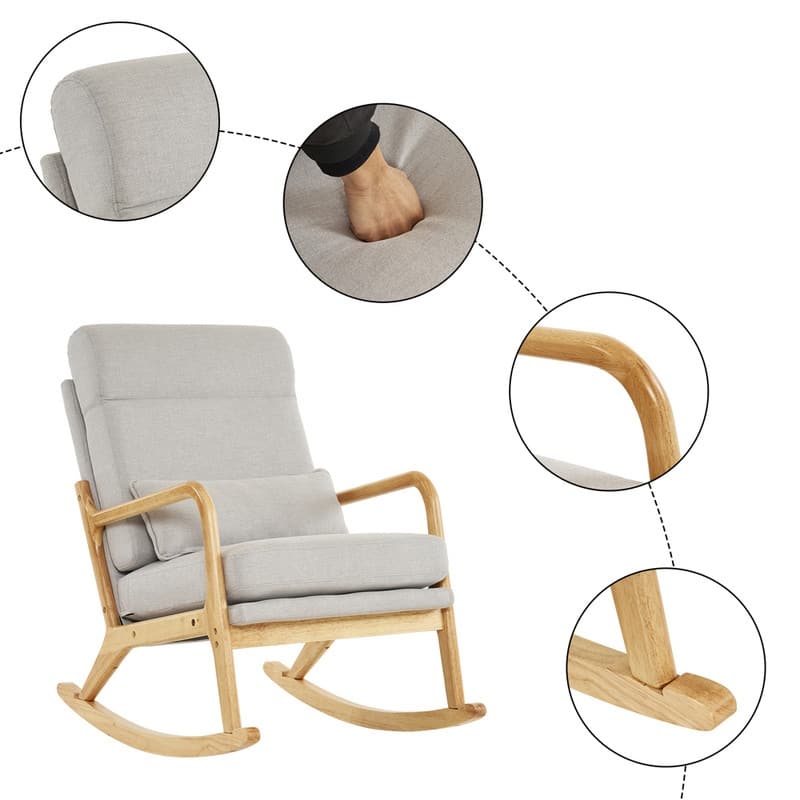 39.37'' W High-Back Dual-Use Upholstered Rocking Chair/Accent Chair