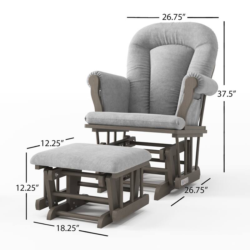 Forever Eclectic Cozy Glider Rocker and Ottoman