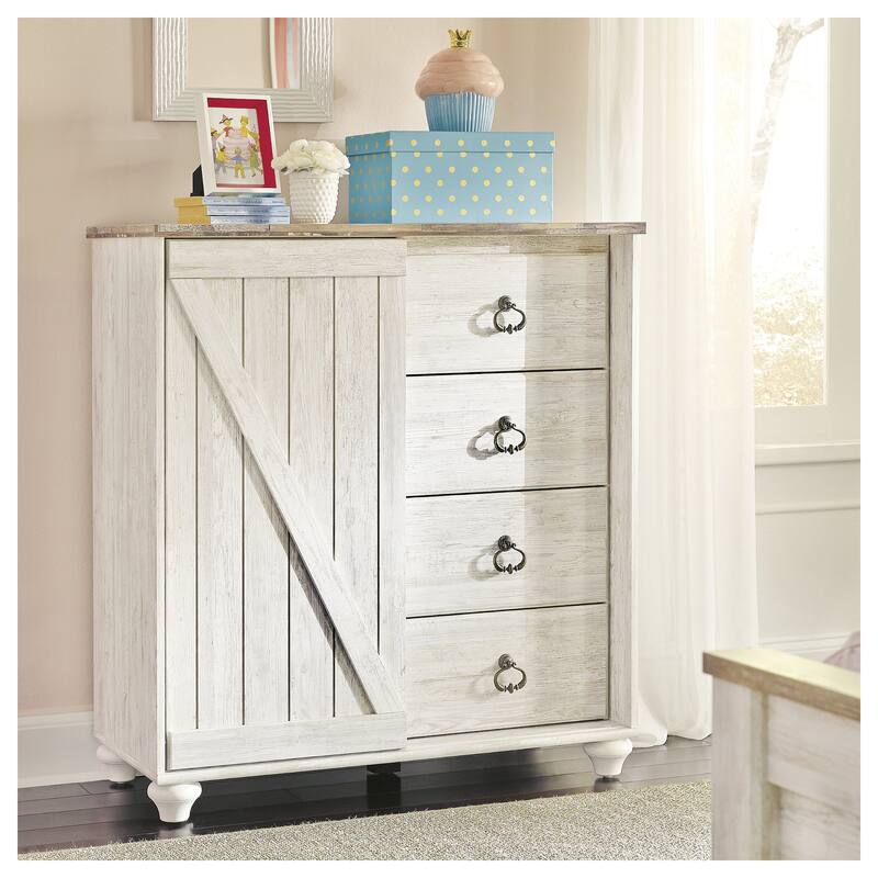 Willowton Whitewash Dressing Chest - Whitewash - 4-drawer