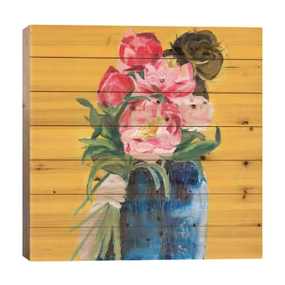 Coral Charm Print On Wood by Meredith Steele - Multi-Color