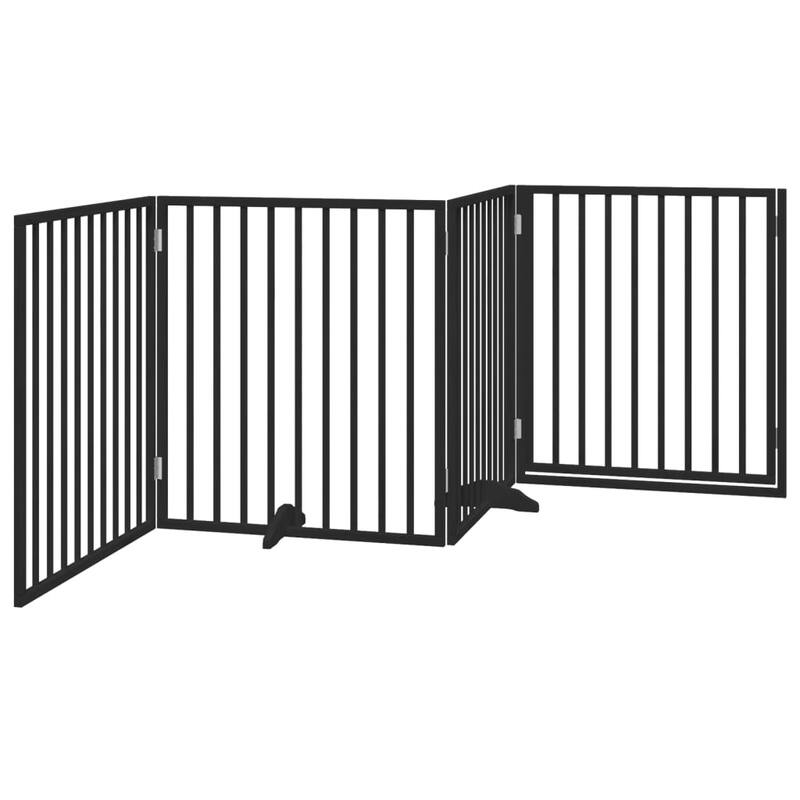 vidaXL Dog Gate Foldable Poplar Wood