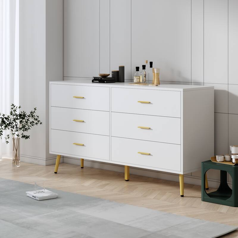 Kerrogee Modern 6-Drawer Storage Chest Dresser Drawer Organizers