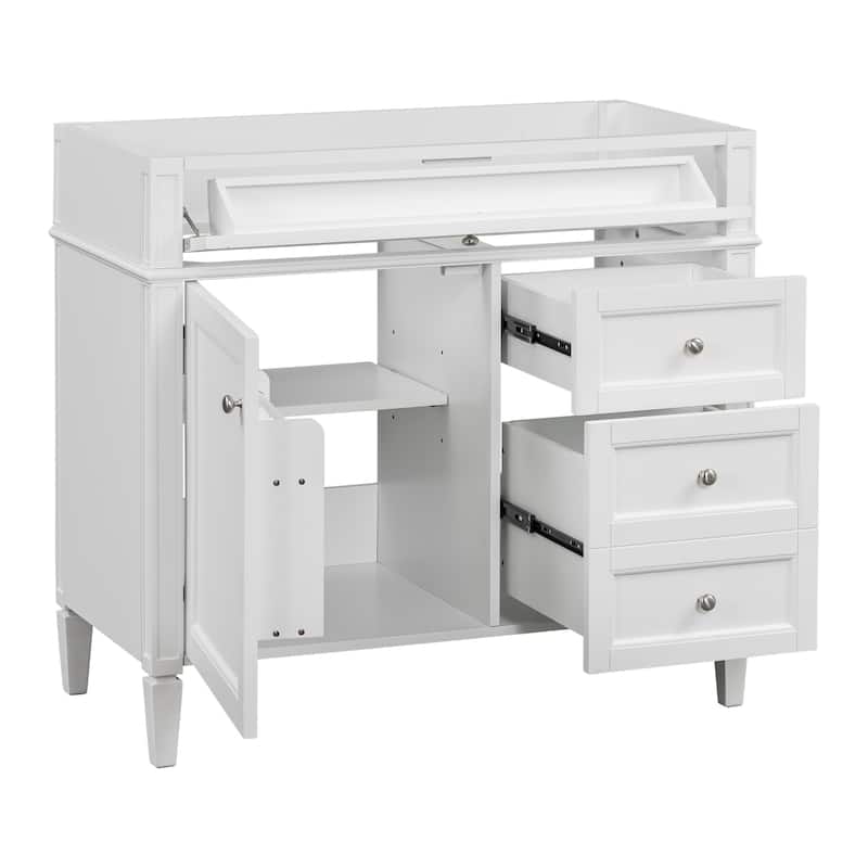 36''Bathroom Vanity Without Top Sink,Modern Bathroom Storage Cabinet With 2 Drawers And A Tip-Out Drawer,Solid Wood Frame