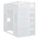 preview thumbnail 10 of 30, Twin Size Solid Wood House Loft Bed with Ladder & Wardrobe