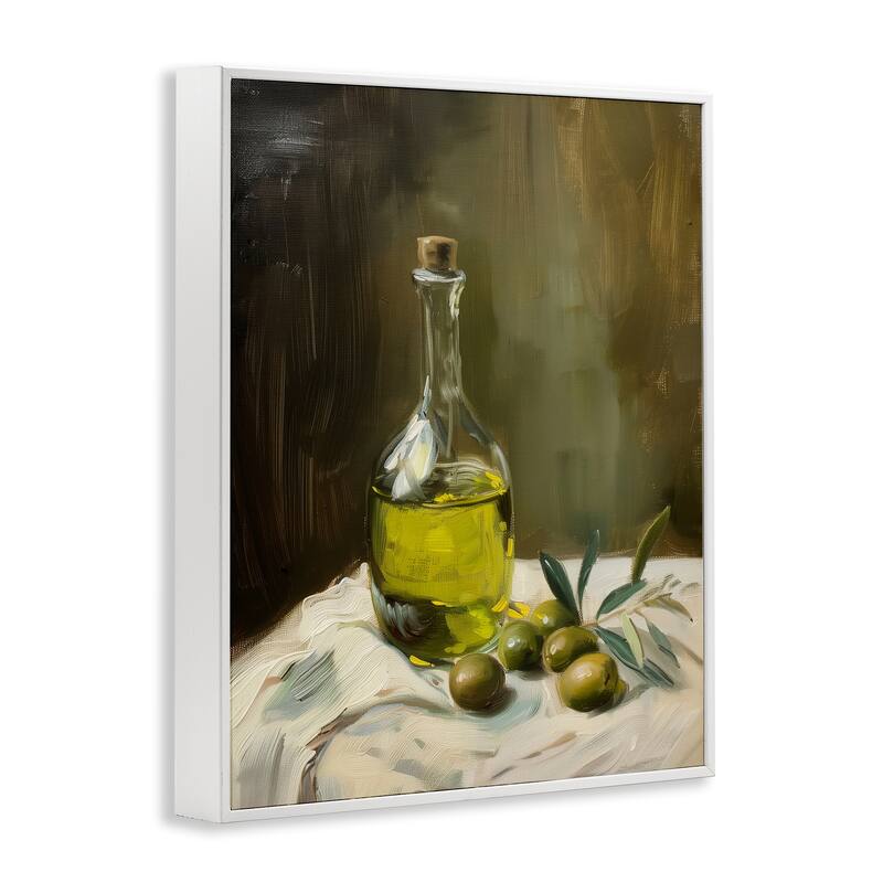 Stupell Olive Oil Still Life Framed Giclee Art Design By Arlington Prints