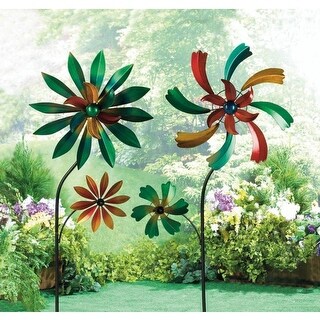 Multicolor Windmill Colorful Flower Windmill and Dahlia Flower Windmill - Multi-Color - Bed ...