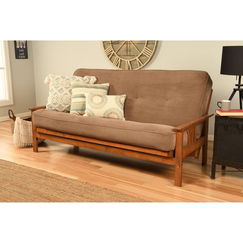 Porch & Den Kern Futon Set with Frame and Mattress - Brown