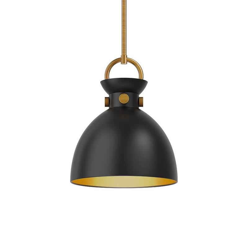 Alora Lighting PD411311 Waldo 11" Wide Pendant - Aged Gold / Matte Black