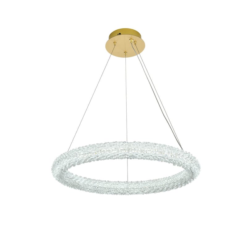 Elegant Lighting 3800D23 Bowen 24" Wide LED Crystal Ring Chandelier -