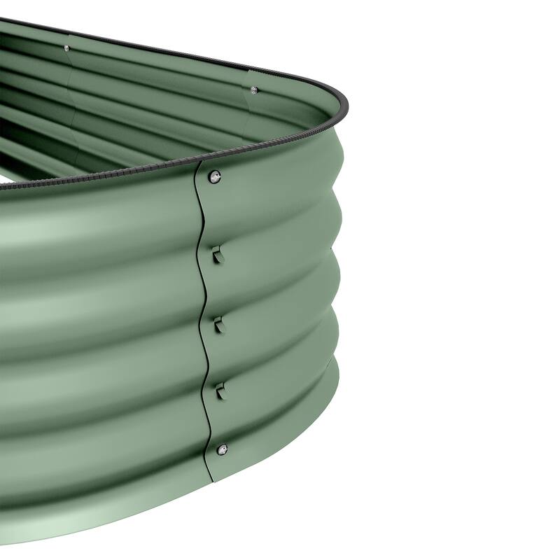 4.9' x 2' x 1' Galvanized Raised Garden Bed Kit, Outdoor Metal Elevated Planter Box with Safety Edging, Easy DIY Stock Tank