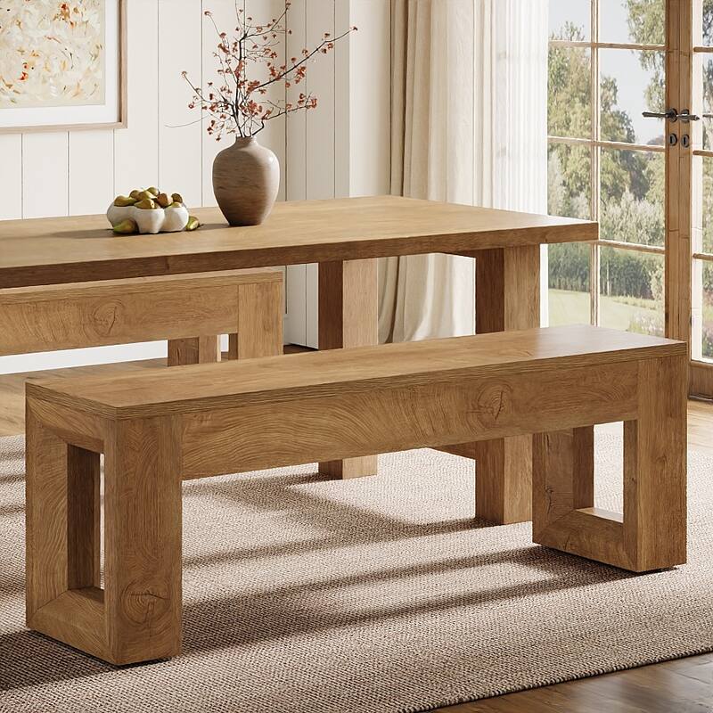 47-Inch Farmhouse Dining Bench for Living Room