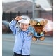 preview thumbnail 4 of 4, DolliBu Brown Sitting Moose Police Officer Plush Toy with Cop Uniform - 10 inches