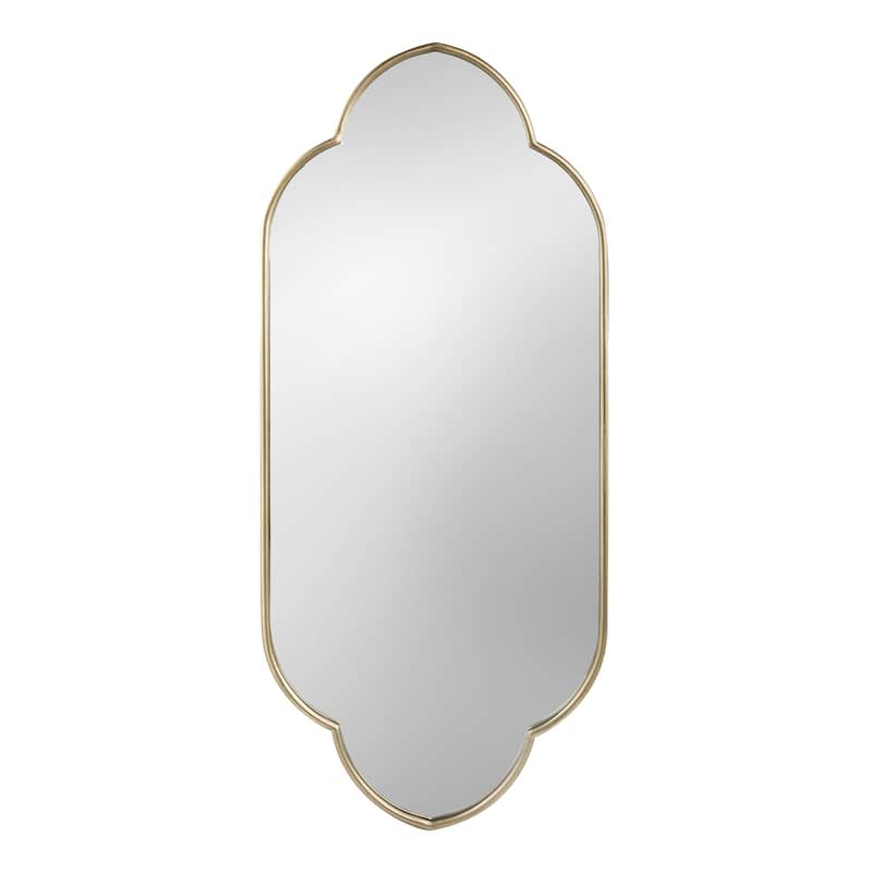 22.4" x 1" x 48" Champagne Gold Decorative Wall Mirror with Notched Edges