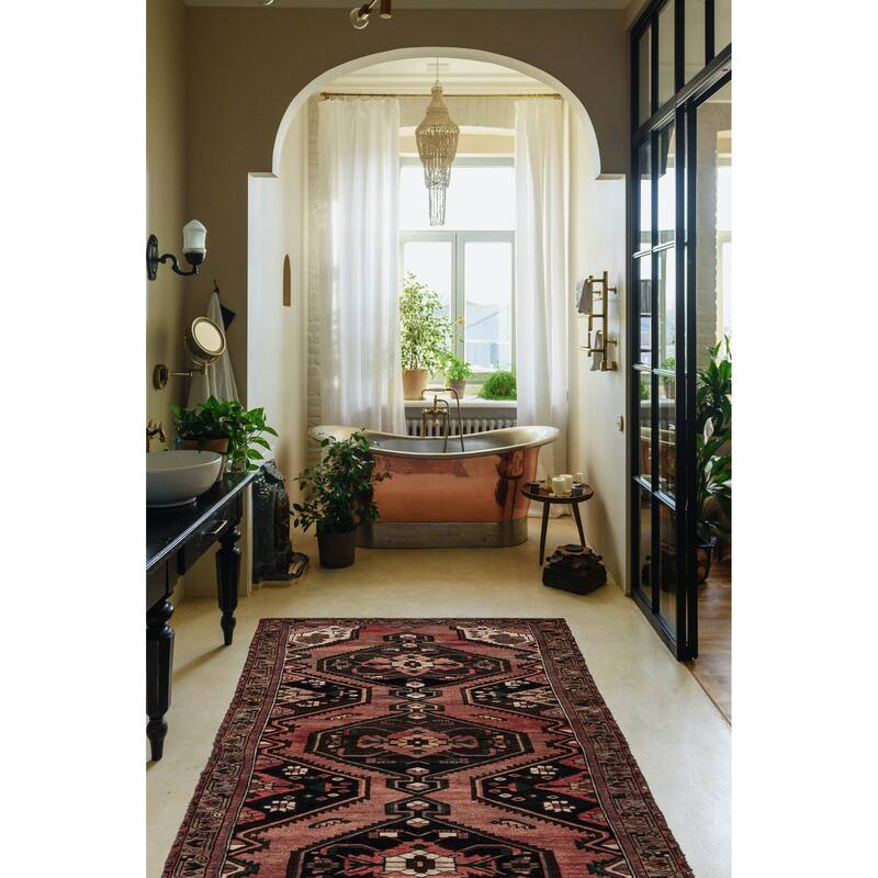 ECARPETGALLERY Hand-knotted Andelz Red Wool Rug - 3'5 x 9'8