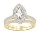 preview thumbnail 2 of 13, Auriya 1 1/2ctw Marquise Halo Diamond Engagement Ring Set 14k Gold