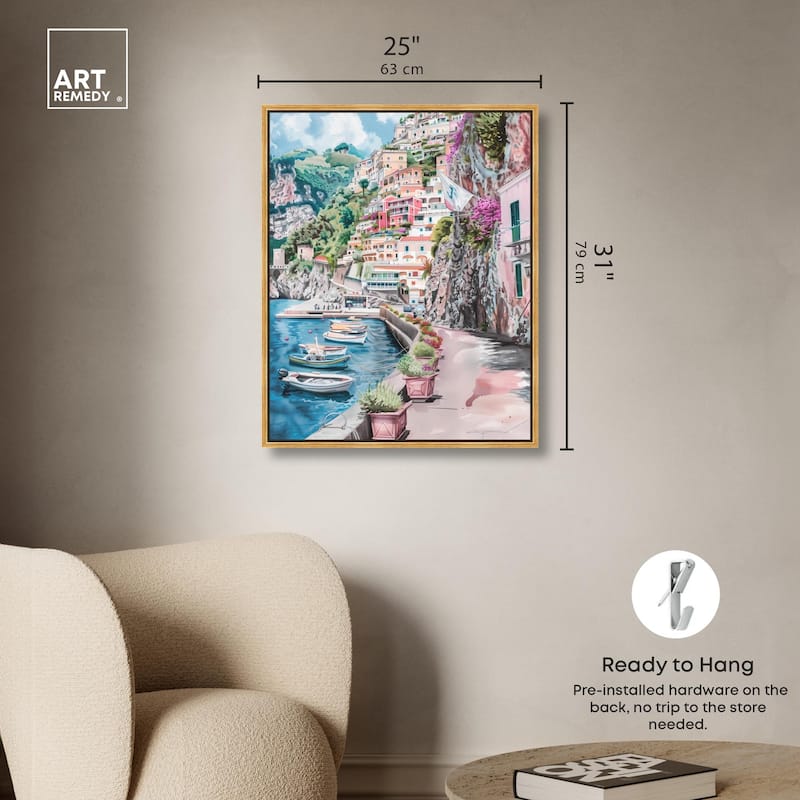 Lush Coastal Villa Entrance Canvas by Art Remedy