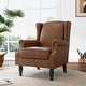 preview thumbnail 55 of 80, Mid-Century Modern Linen/ Vegan Leather Wing Back Accent Chair