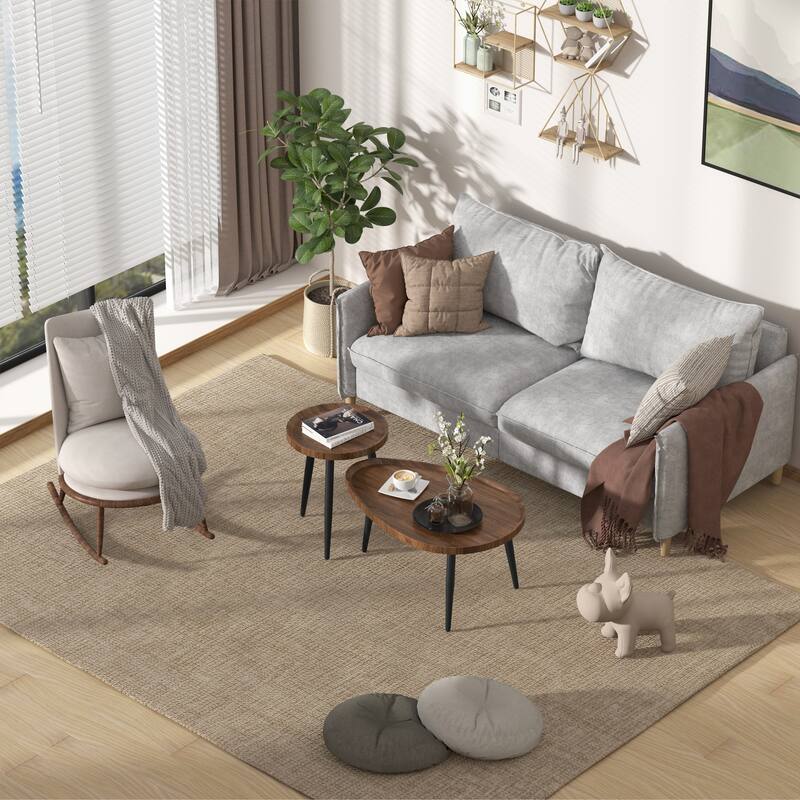 Round Oval Nesting Coffee Table Set
