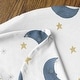 preview thumbnail 4 of 4, Moon and Star Boy or Girl Baby Cocoon and Beanie Hat Sleep Sack - 2pc Set - Navy Blue Gold Watercolor Celestial Gender Neutral