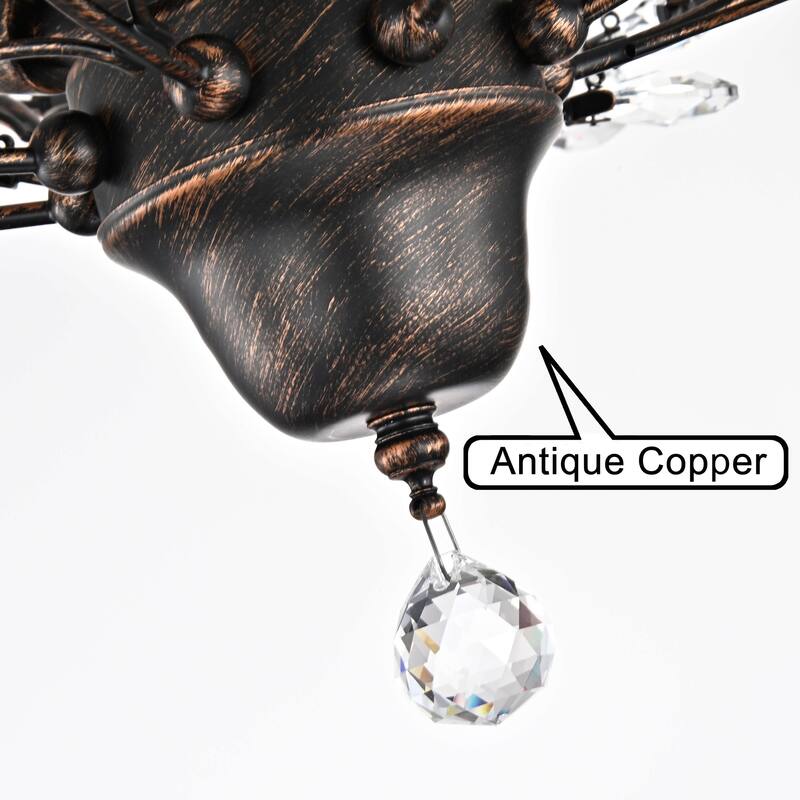 Holly 4-light Crystal Leaves Flush Mount