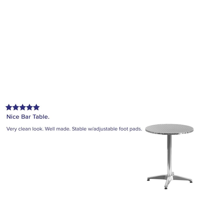27.5" Round Aluminum Smooth Top Indoor-Outdoor Table with Base