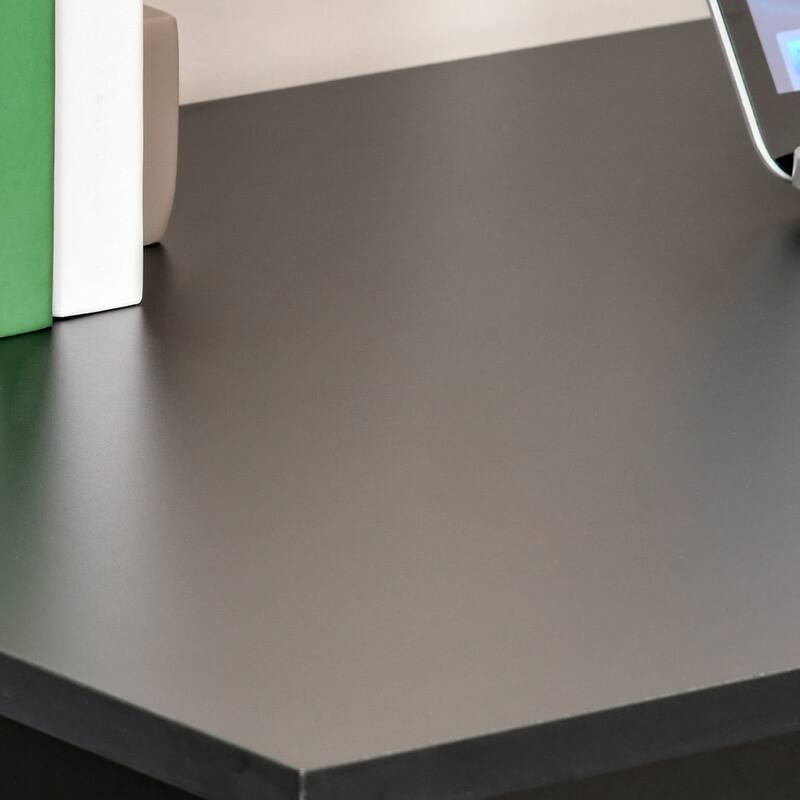 Modern Computer Office Desk with 6 Tier Storage Shelves and Side Converged Cabinet, for Home Office or Bedroom