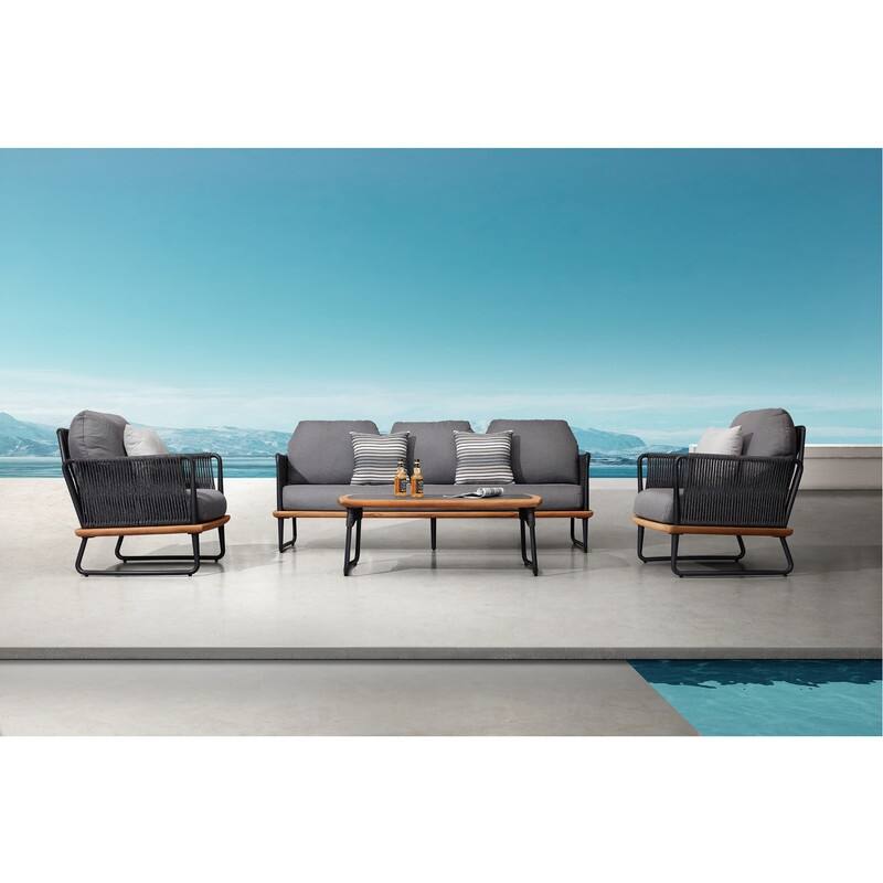Rodeo Teak & Aluminium Outdoor Deep Seating Sofa, Series3170