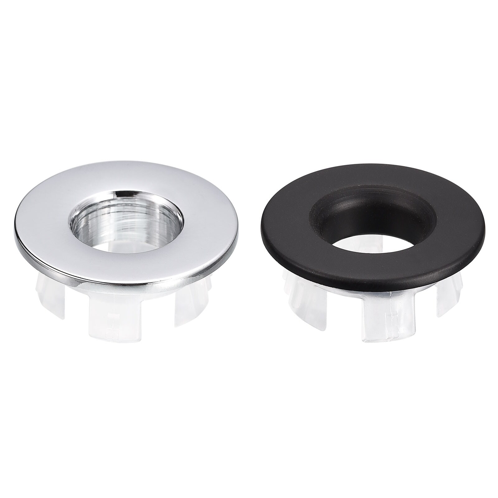 12-Pack Sink Overflow Ring Covers - Silver ABS Trim For Bathroom & Kitchen Sink Holes (22-24mm)