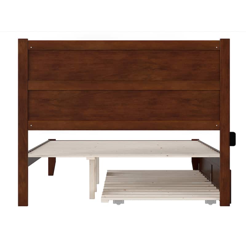 NoHo Queen Bed with Twin XL Trundle in Walnut