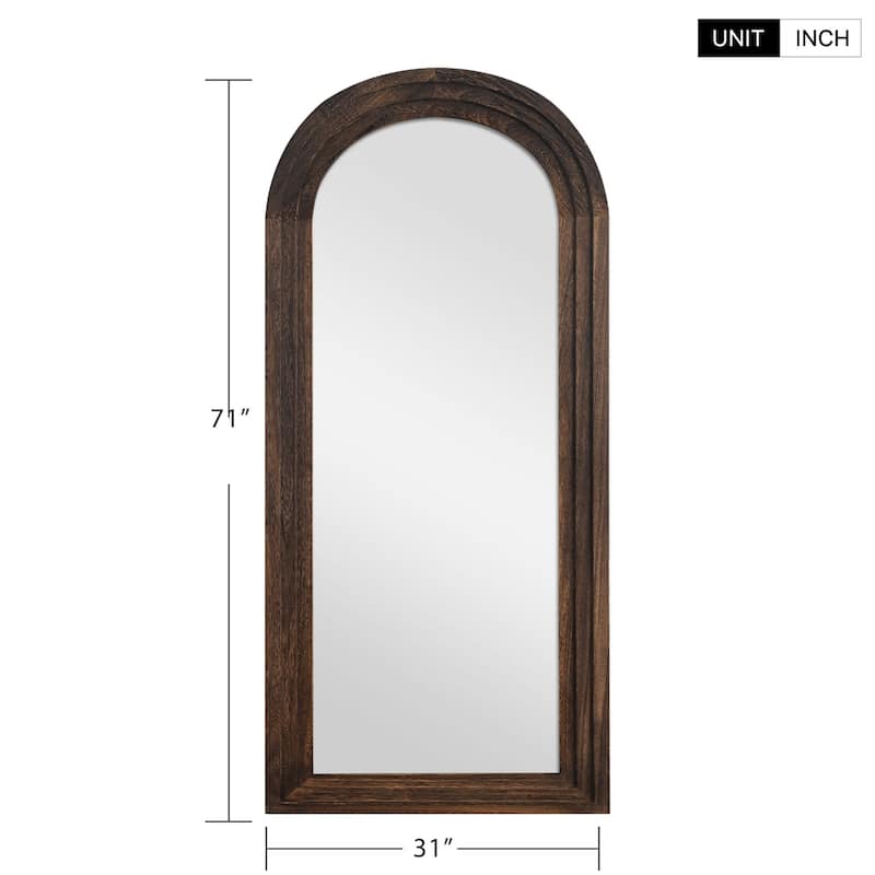 Wooden Frame Ladder-Style Wall Mirror - 71*31